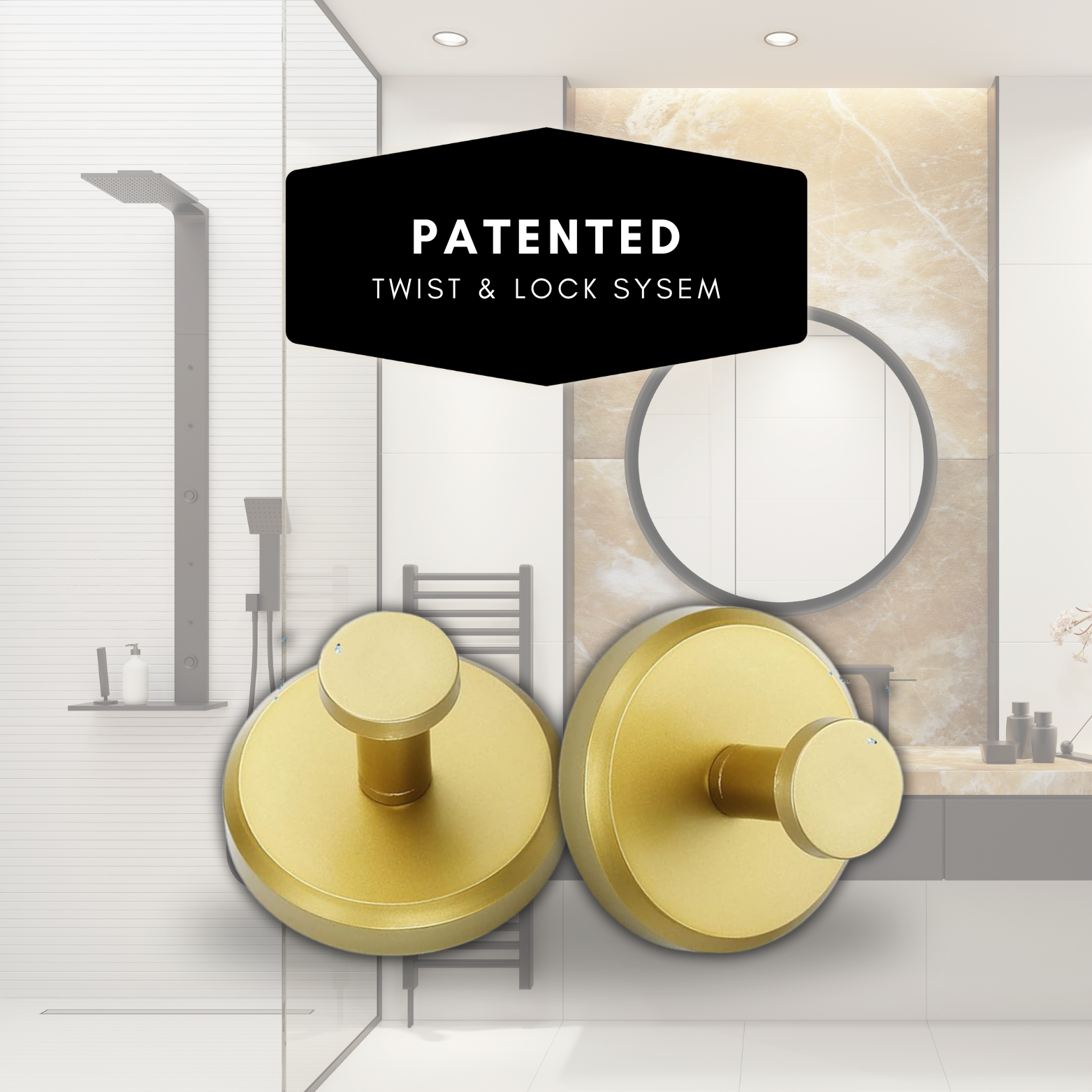 SUCTION HOOKS GOLD