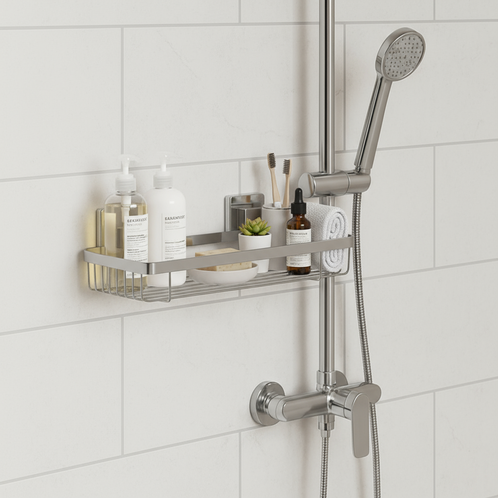 Bathroom Storage Rack with Toiletries